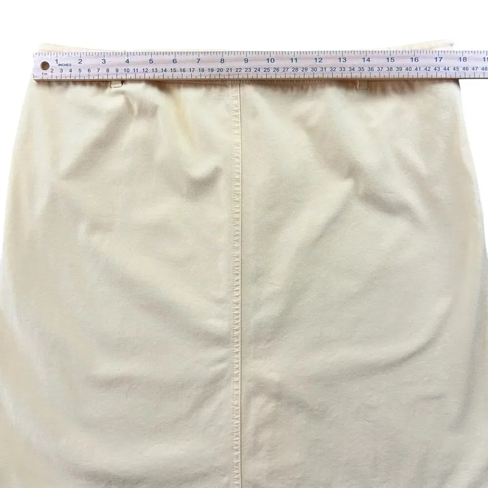 Adrienne Vittadini Classico Skirt Sze 12 Yellow A Line Casual Back Slit Colorful
